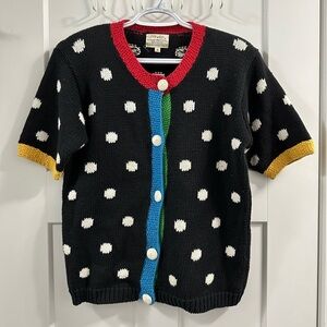 Vintage 1992 Susan Bristol Polka Dot Cardi size smalll